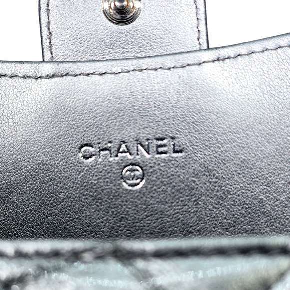 Chanel Silver Chevron Quilted Patent Leather L Gusset Flap Long Wallet 2018 - Picture 10 of 12